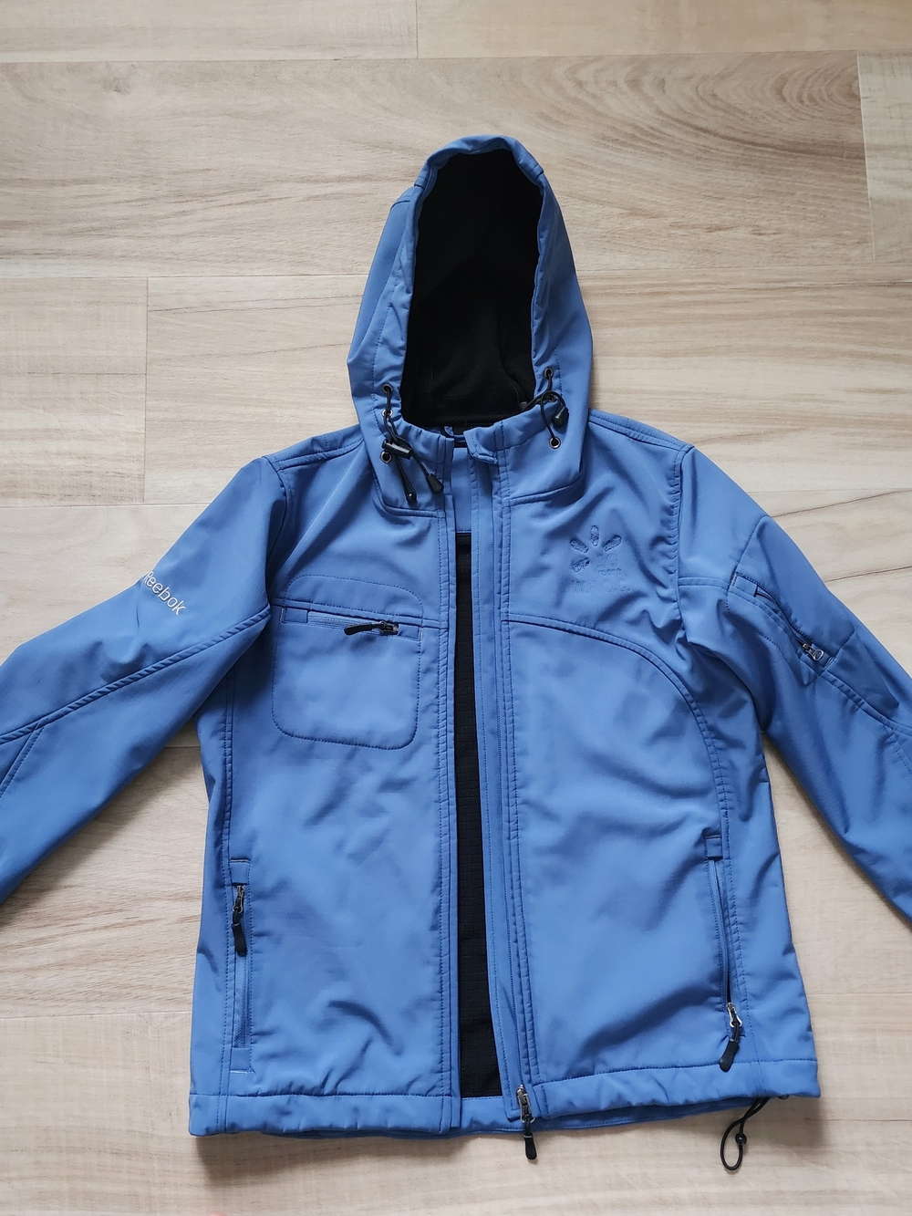 Reebok Light Blue Hooded Rain Jacket